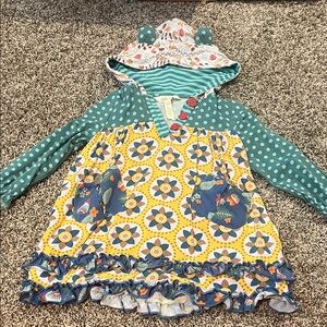 Matilda Jane Blue Striped Dress with Red Accents